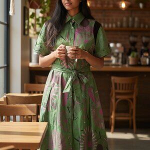 Pietro Filipi by Klara Silk Blend‎ Printed Midi Dress M Flawless!